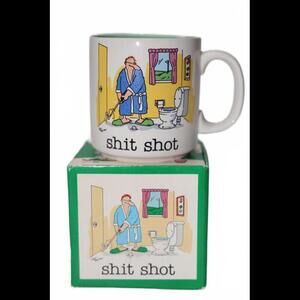 Funny Jim Benton 'Shit Shot' Golf Bathroom Coffee Mug with Box